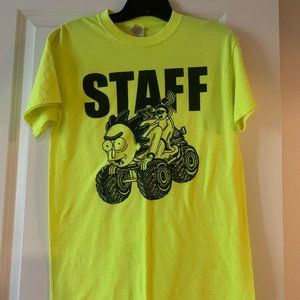 Neon Rick & Morty Staff Shirt, Size Small